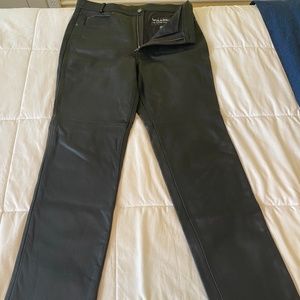 Black Leather Biker Pants